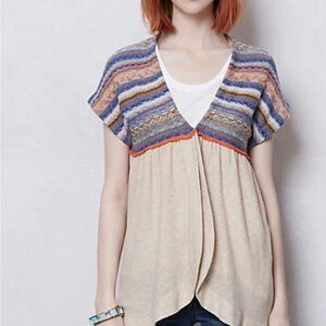 Rare Anthropologie Fairisle Swatch Cardi Vest By Change of the Moon L